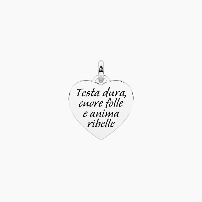 Ciondolo cuore con frase