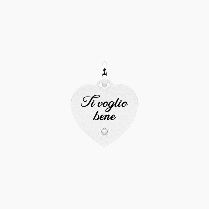 Ciondolo cuore con scritta Ti voglio bene