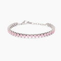 Bracciale tennis cuore con zirconi rosa