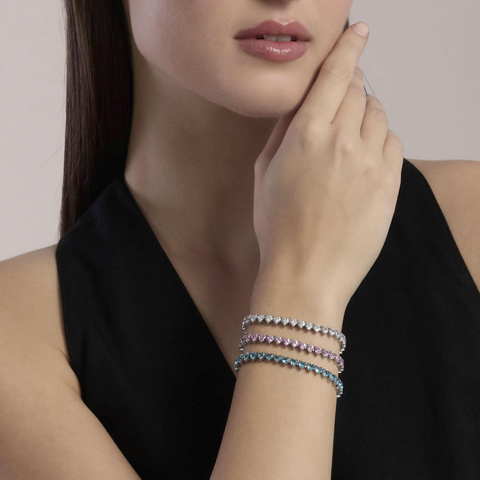 Bracciale tennis cuore con zirconi bianchi