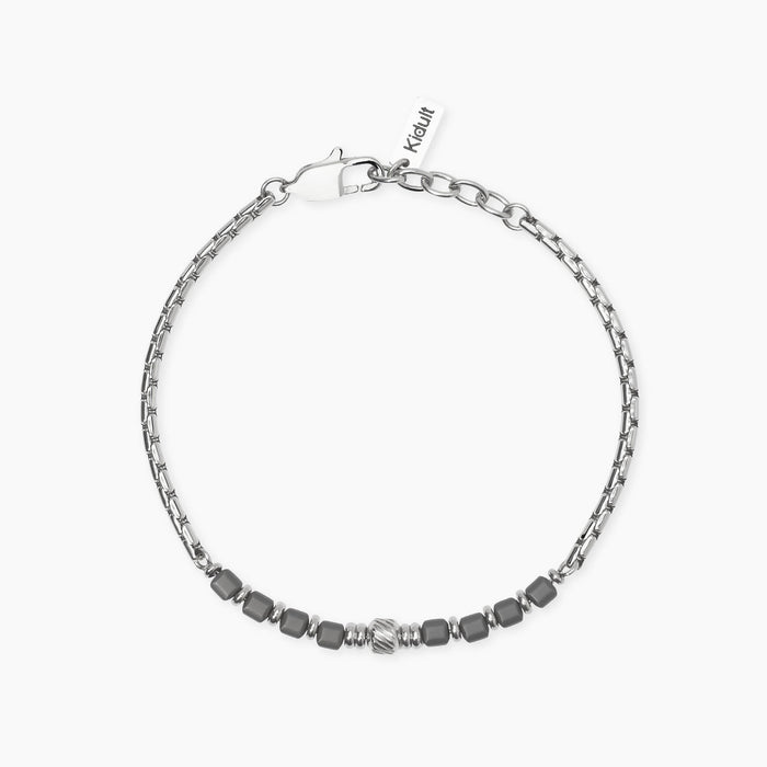 Bracciale in acciaio ed ematite