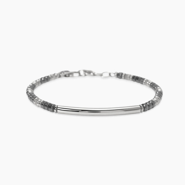 Bracciale in acciaio e ematite