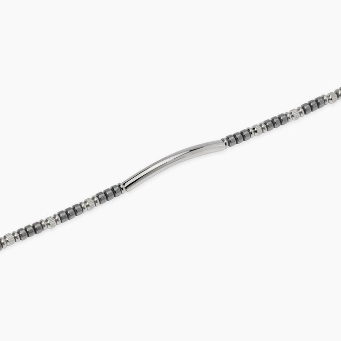 Bracciale in acciaio e ematite