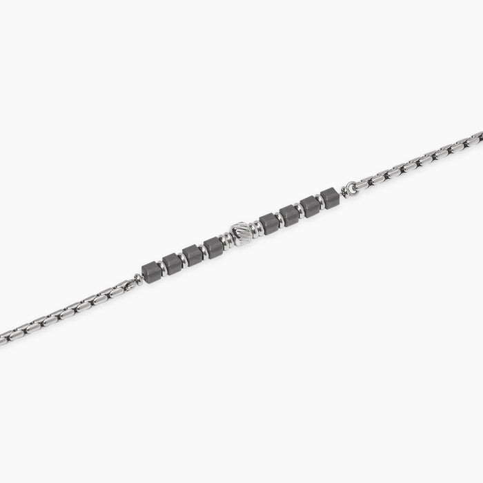 Bracciale in acciaio ed ematite
