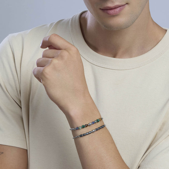 Bracciale in acciaio ed ematite