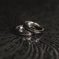 "Hex Forge" Hammered Tungsten Carbide- 4mm Womens- Black x Silver