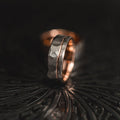 "Hex Forge" Hammered Tungsten Carbide- 8mm- Silver x Rose Gold