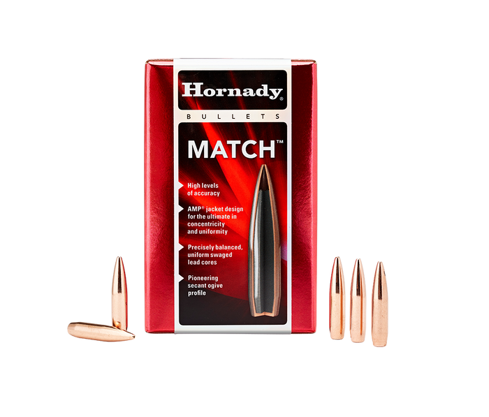 Hornady .308 Diameter 168 Grain Boat Tail Hollow Point Bullets