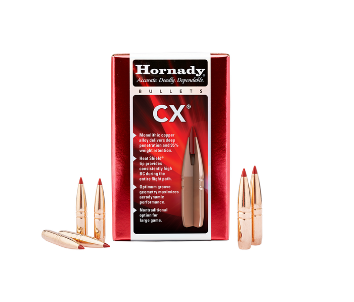 Hornady .338 Diameter 225 Grain Solid Hollow Point CX 50 Count Bullets