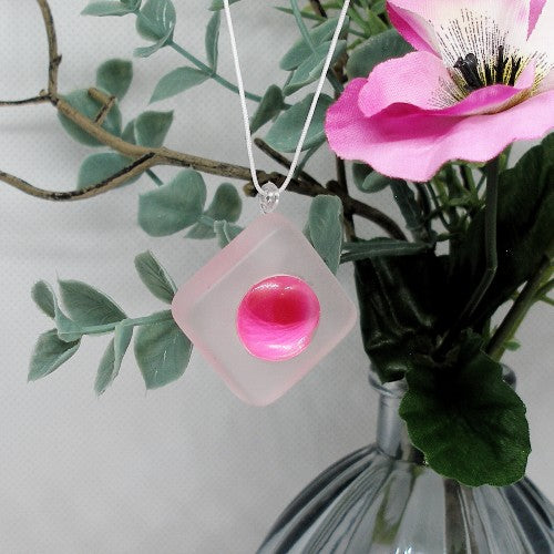 Hot Pink Pendant Necklace