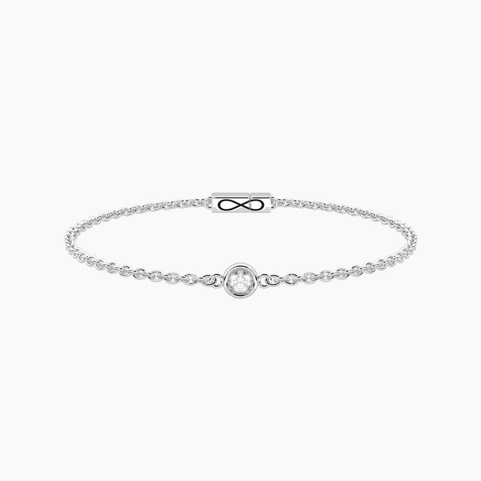 Bracciale infinity con diamante lab-grown