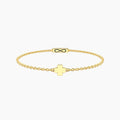 Bracciale Infinity in acciaio dorato con quadrifoglio