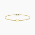 Bracciale Infinity in acciaio dorato con quadrifoglio