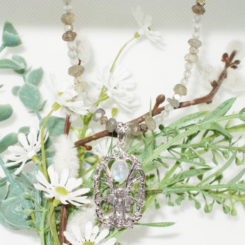 Labradorite Fairy Pendant Necklace