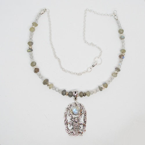 Labradorite Fairy Pendant Necklace