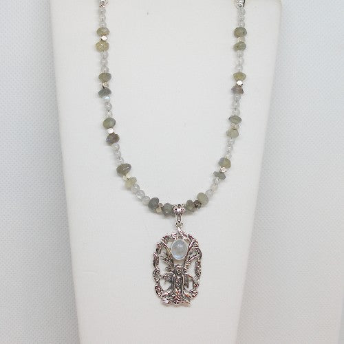 Labradorite Fairy Pendant Necklace