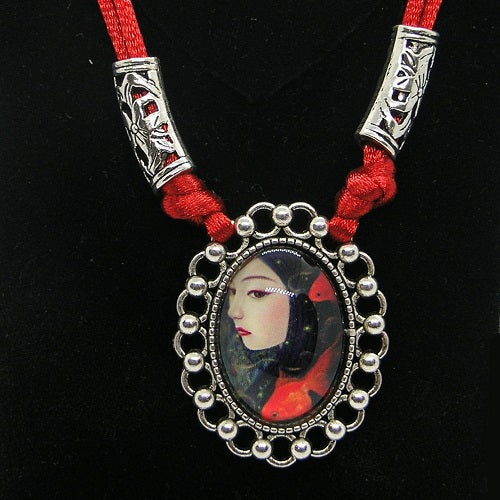 Lady in Red Necklace