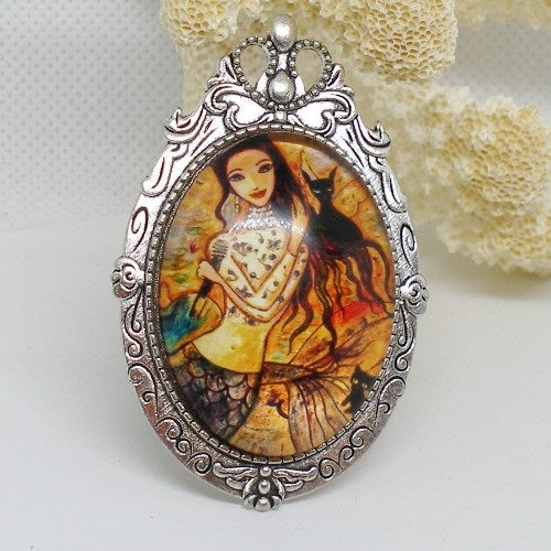 Large Mermaid Brooch