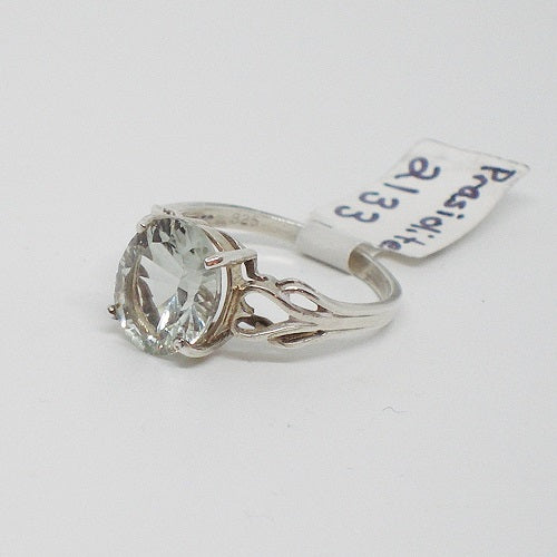Large Prasiolite Solitaire Ring