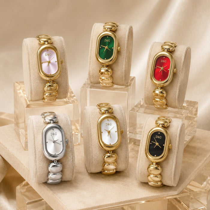 Elegant, polished, and beautifully feminine, the Luxe Oval Watch is made for someone who loves graceful timepieces with a refined jewelry-inspired touch. Designed with a smooth oval dial, rounded bracelet links, and a glossy metallic finish, this watch brings a sophisticated glow that feels perfect for everyday styling, office wear, special occasions, or thoughtful gifting.