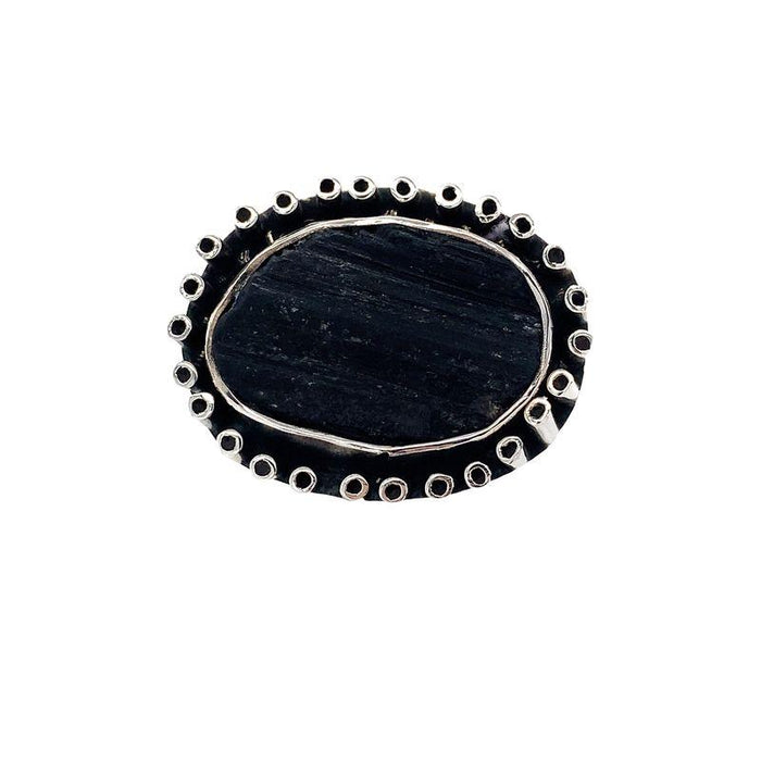 Manuel Figueroa's Handmade Black Tourmaline Ring in Organic Sterling Silver