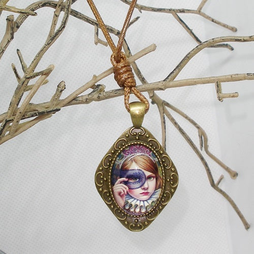 Masquerade Girl Pendant Necklace