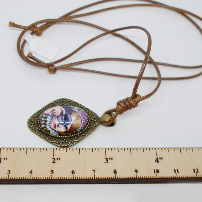 Masquerade Girl Pendant Necklace