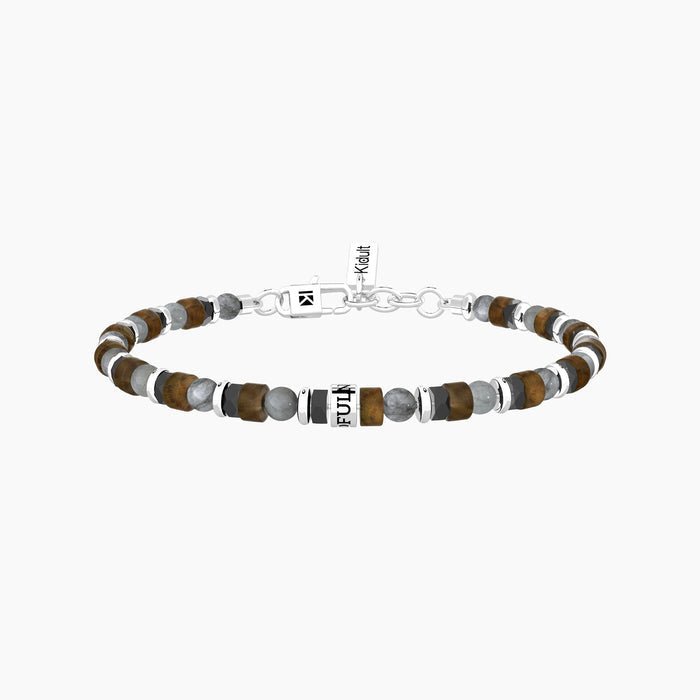 Bracciale uomo in acciaio e pietre naturali