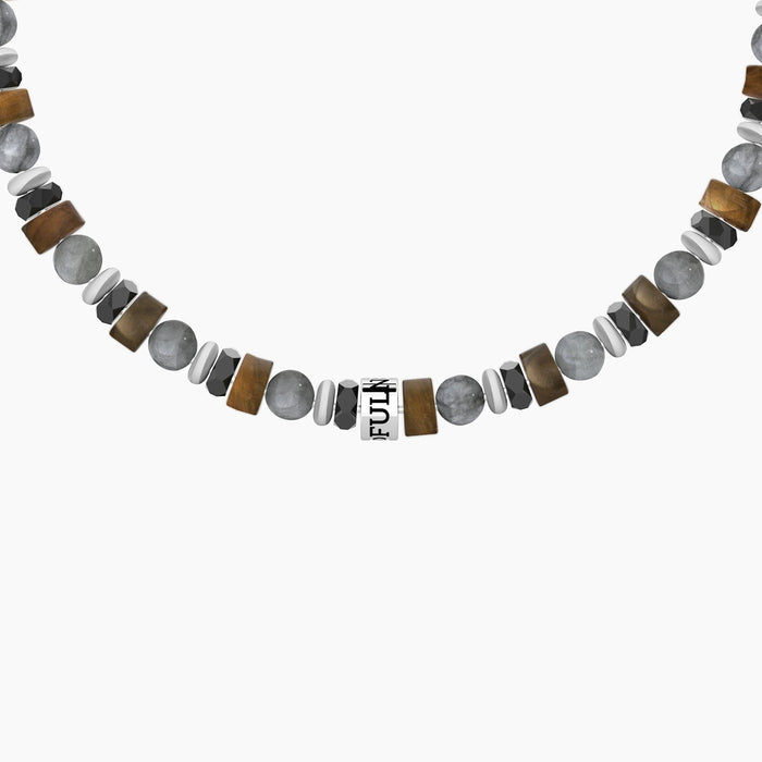 Bracciale uomo in acciaio e pietre naturali