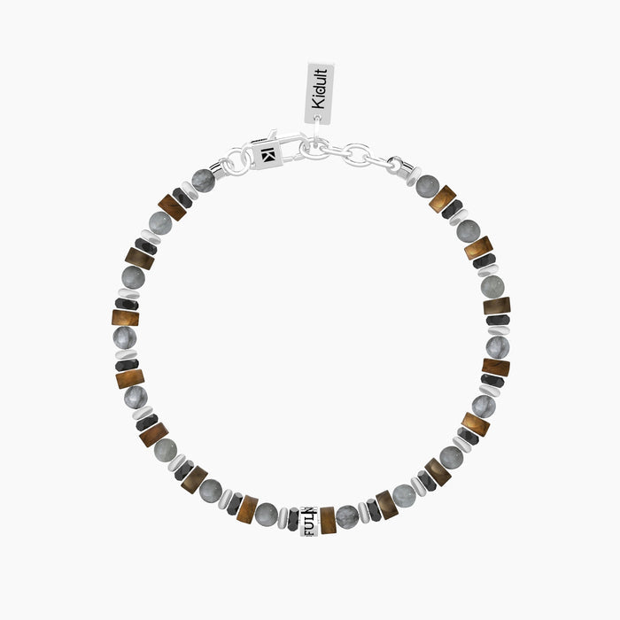 Bracciale uomo in acciaio e pietre naturali