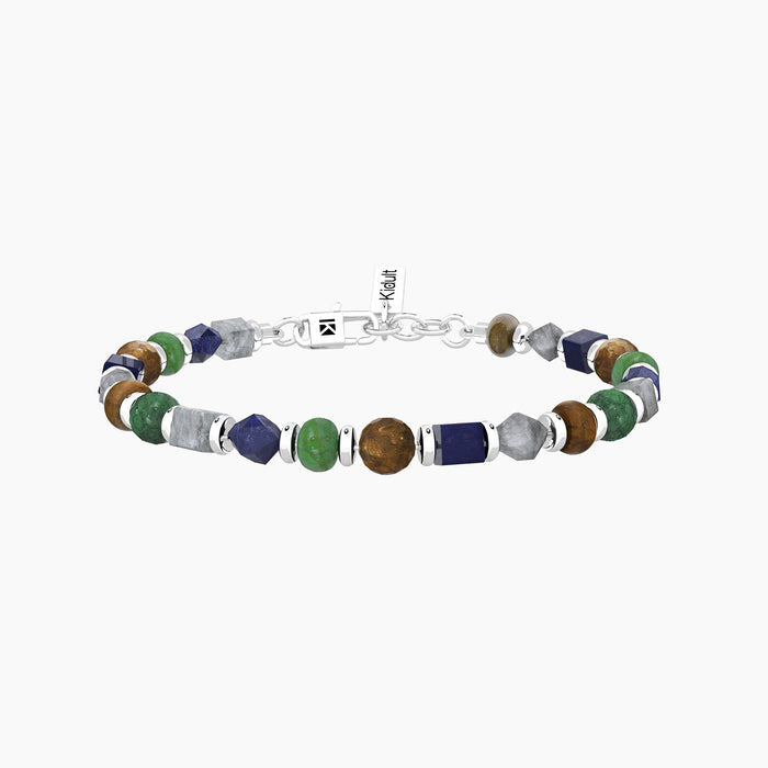 Bracciale uomo con pietre multicolor