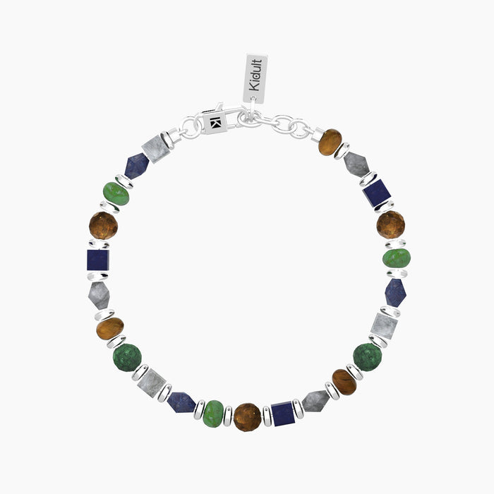 Bracciale uomo con pietre multicolor