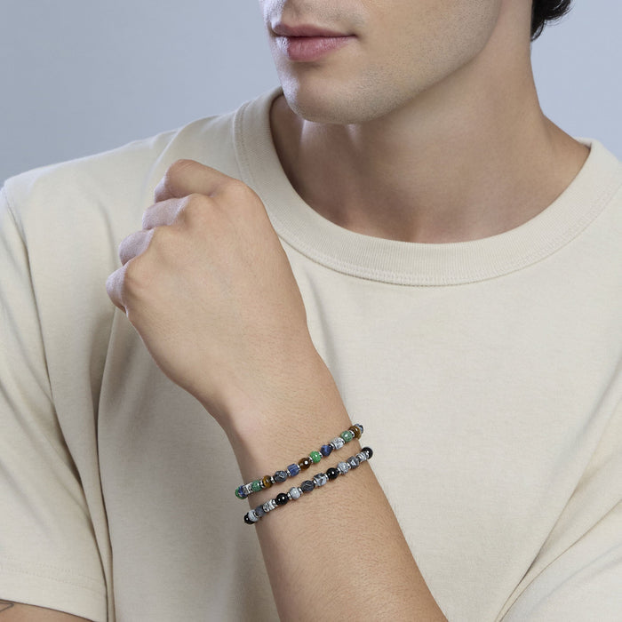 Bracciale uomo con pietre multicolor