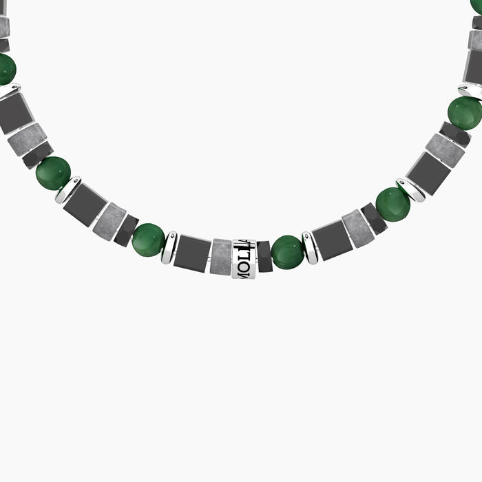 Bracciale uomo con pietre e scritta
