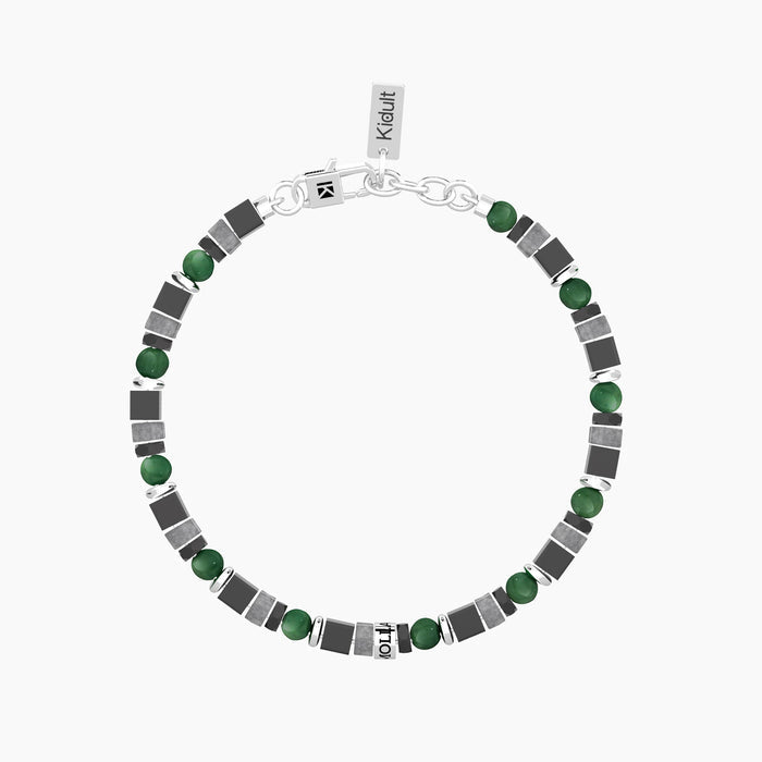 Bracciale uomo con pietre e scritta