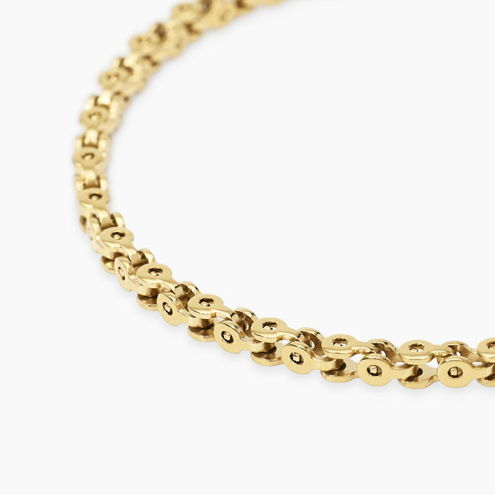 Bracciale uomo in acciaio dorato con catena fancy