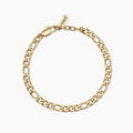 Bracciale uomo in acciaio dorato con catena figaro