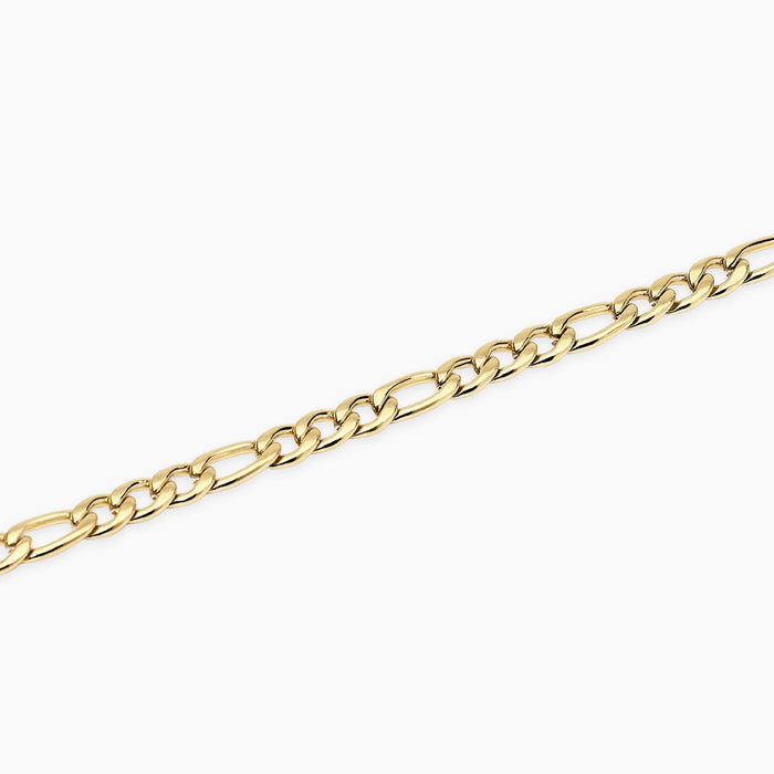 Bracciale uomo in acciaio dorato con catena figaro