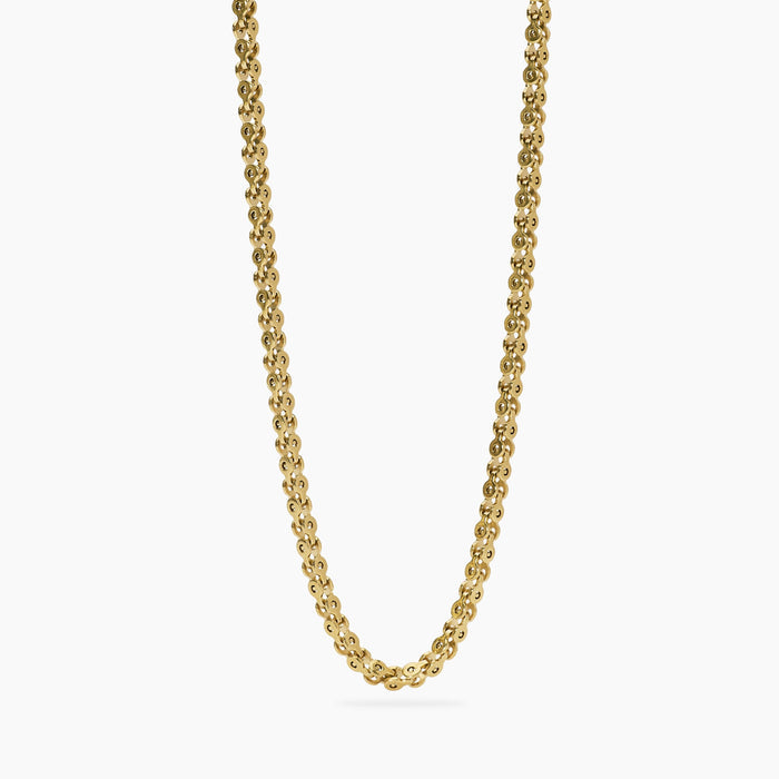 Collana uomo in acciaio dorato con catena fancy
