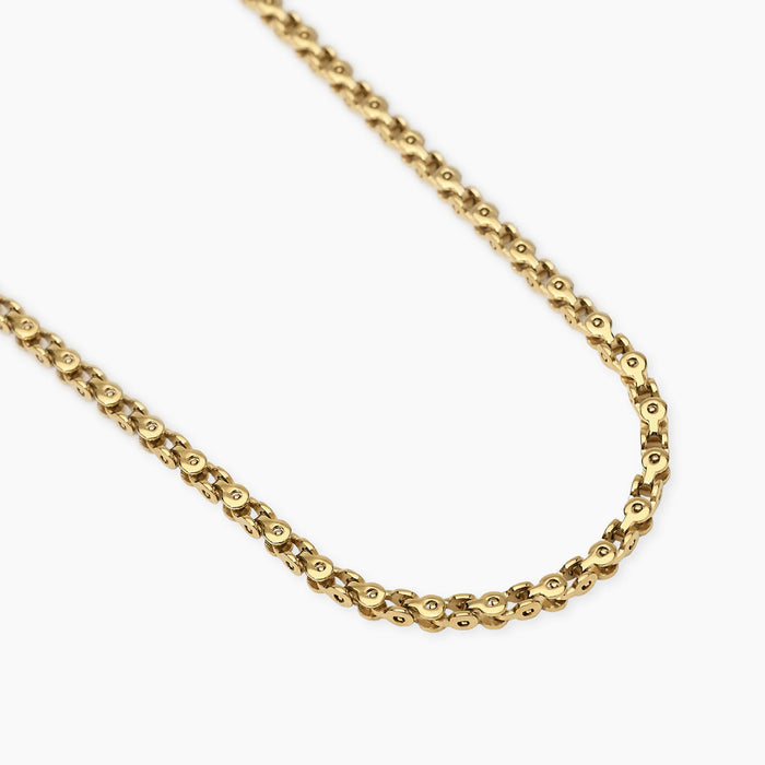 Collana uomo in acciaio dorato con catena fancy