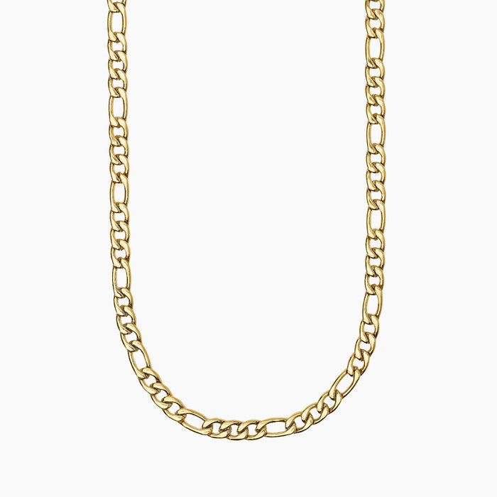 Collana uomo in acciaio dorato con catena figaro