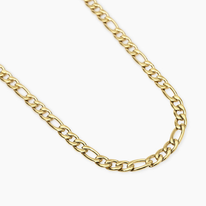 Collana uomo in acciaio dorato con catena figaro