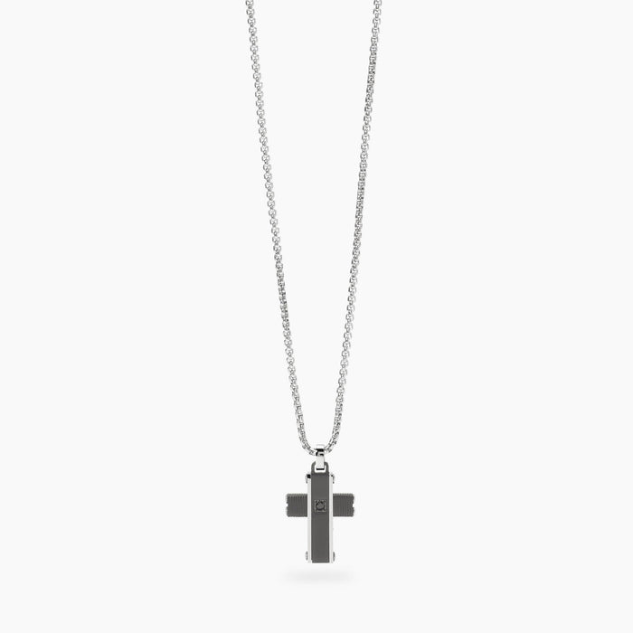 Collana da uomo con croce nera