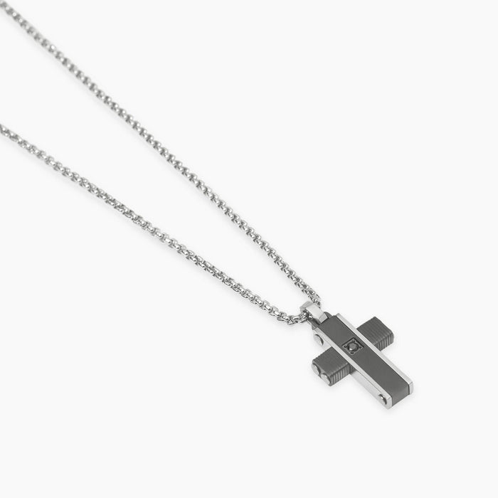 Collana da uomo con croce nera