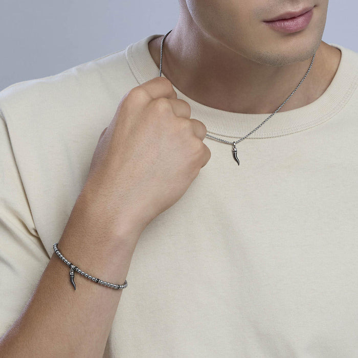 Collana uomo con cornetto portafortuna