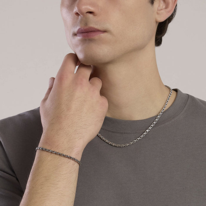 Bracciale uomo in acciaio con catena fancy