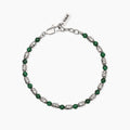 Bracciale uomo in acciaio e malachite sintetica