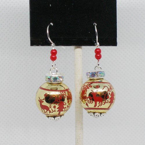Metallic Ornament Drop Earrings