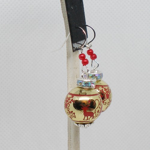 Metallic Ornament Drop Earrings