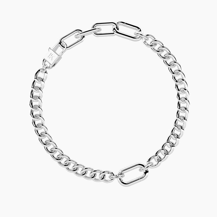 Bracciale componibile catena maglia allungata e groumette